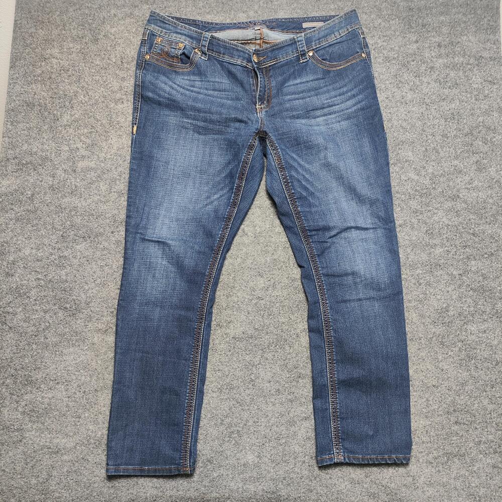 Melissa McCarthy Seven7 Jeans Womens 20W Medium Blue High Rise Straight Denim